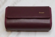 STAUER Travel Watch Holder Case Burgundy Brand New
