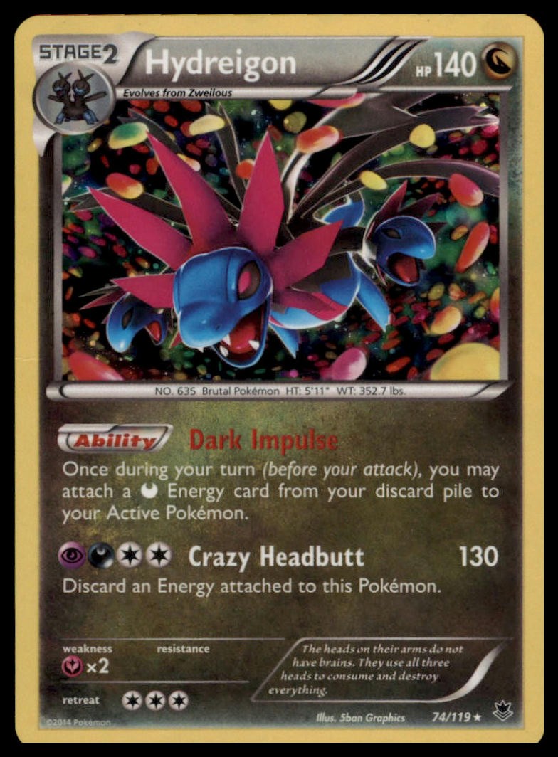 Pokemon - Hydreigon XY - Phantom Forces #74/119 - Holo Rare - NM