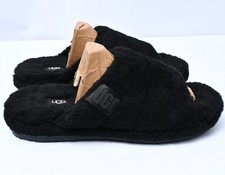 UGG Fluff You Slippers Black Sheepskin Fur Slide Sandals Mens Size 9