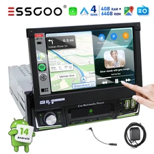 7" Single 1DIN Car Stereo 64GB Touch Screen Radio Carplay MP5 USB GPS Android 14