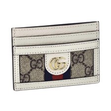 GUCCI Ophidia GG Card Case 623159 2440 White Authentic Sherry Line Unisex Used