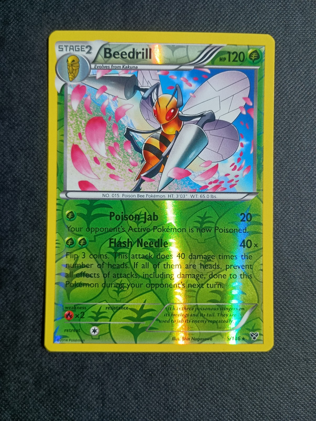 Beedrill Rare Reverse Holo XY Base Set 5/146 LP Pokémon TCG