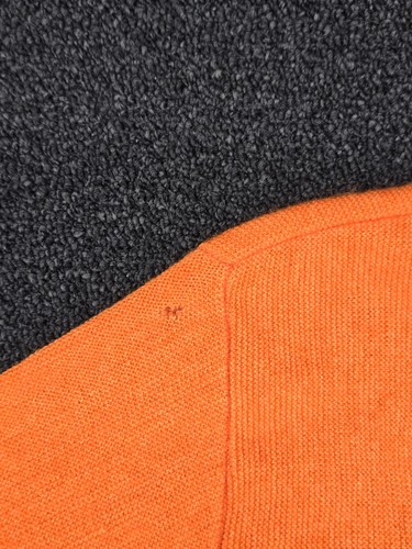 VINTAGE 60s 70s Sears Sportswear Cardigan Sweater Large Orange Acrylic Button - Picture 5 of 10