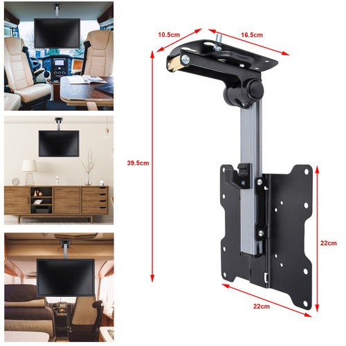 TV Tilt Swivel Flip Down Folding Ceiling Wall Mount Bracket 14""-43"" LCD Monitor