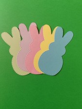 5 Large Cute Pastel Easter Bunny Peeps Cardstock die cuts scrapbook cards