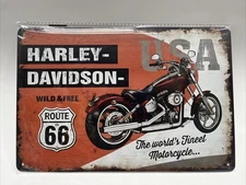 Wild And Free Harley Tin Sign Retro Harley Davidson Garage Man cave Metal Sign