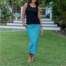 Ripskirt Hawaii Wrap Skirt Length 4 in Playa Ocean Blue - Size S