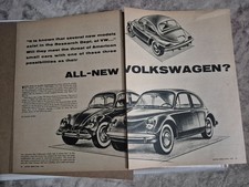 Volkswagen Beetle Original 1959 Vintage Two Page Print Ad (JA1128