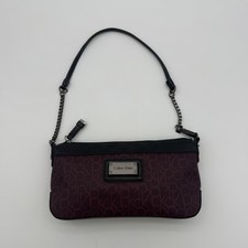Borsa a tracolla Calvin Klein Monogram bordeaux/nero, tracolla a catena piccola borsetta