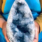6.49 LB Large Natural Celestite Geode Crystal Cluster Healing Specimen 4469 — photo 3