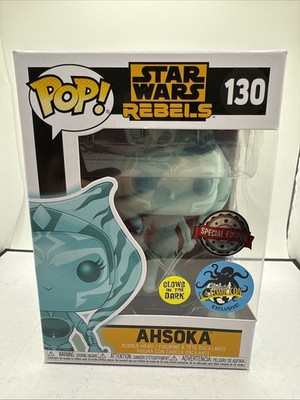 Funko Pop! Star Wars Rebels #130 Ahsoka Glow In the Dark LA Comic Con with protc
