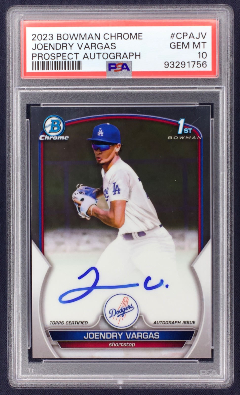 2023 Bowman Chrome Prospect Auto 1st Joendry Vargas #CPA-JV (AU, RC) PSA 10 GEM