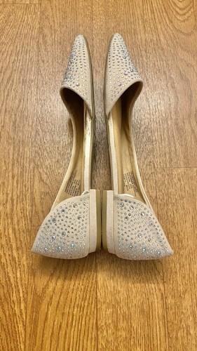 Big Buddha Nude & Iridescent Rhinestones Pointy Toe Flats 8.5. - Picture 6 of 8