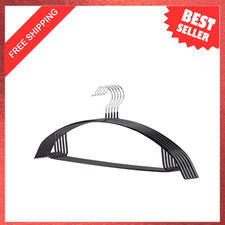Sweater Hangers No Shoulder Bump Non Slip Rubber Rust Free Metal Set Of 5 Black Sweater Hangers No Shoulder Bump Non Slip Rubber Rust Free Metal Set Of 5 Black
