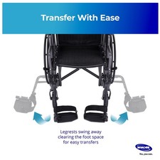 Wheelchair Legrest with Heel Loops Swing-Away Design