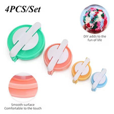 4X Plastic Pom Pom Makers Set Pom-Pom Making Kit Multi Pack Make Pompoms