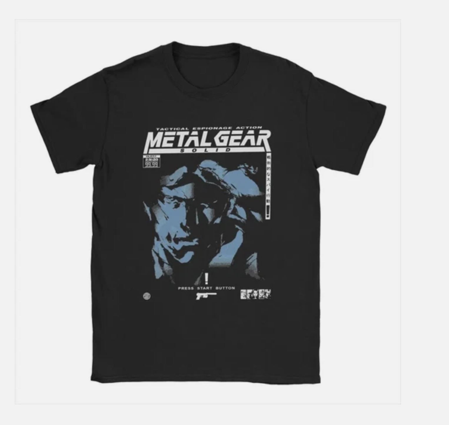 Men T-Shirts Metal Gear Solid MGS1 Snake Funny Pure Cotton Tee Short Sleeve Game