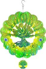 Wind Spinners,12 Inch Tree of Life with 360  Swivel Hook for Yard and Garden, Bi