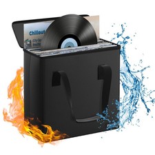 Fireproof Vinyl Record Storage Box,Water Resistant Small Record Storage Organize