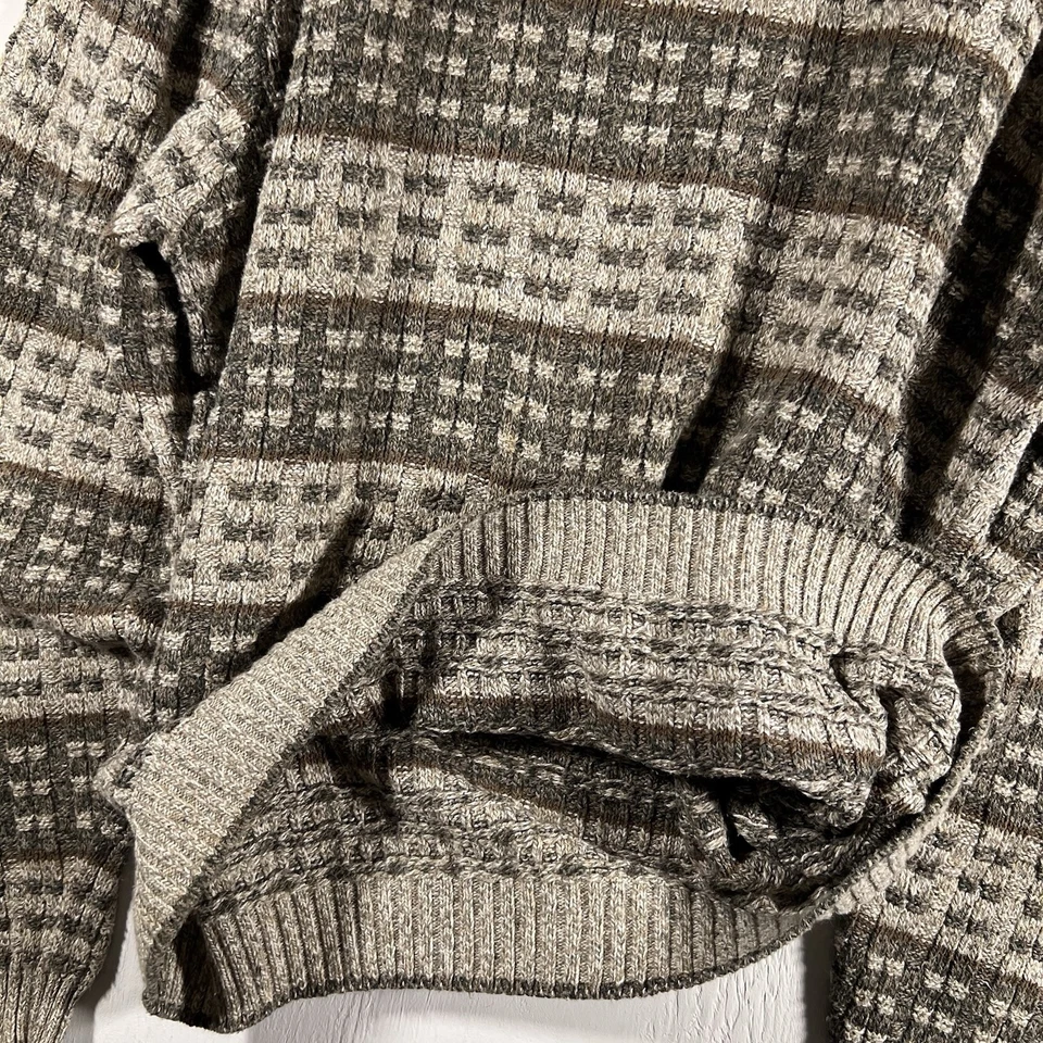 Suéter Pullover Vintage Bill Blass Para Hombre Patrón Geométrico Tejido 3D (Grande) Foto 3 de 4