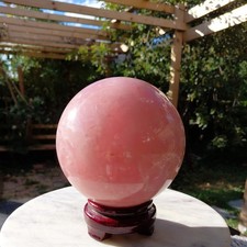 XL 2750g inc stand very Pink Rose sphere Quartz crystal Minerals ball home deco