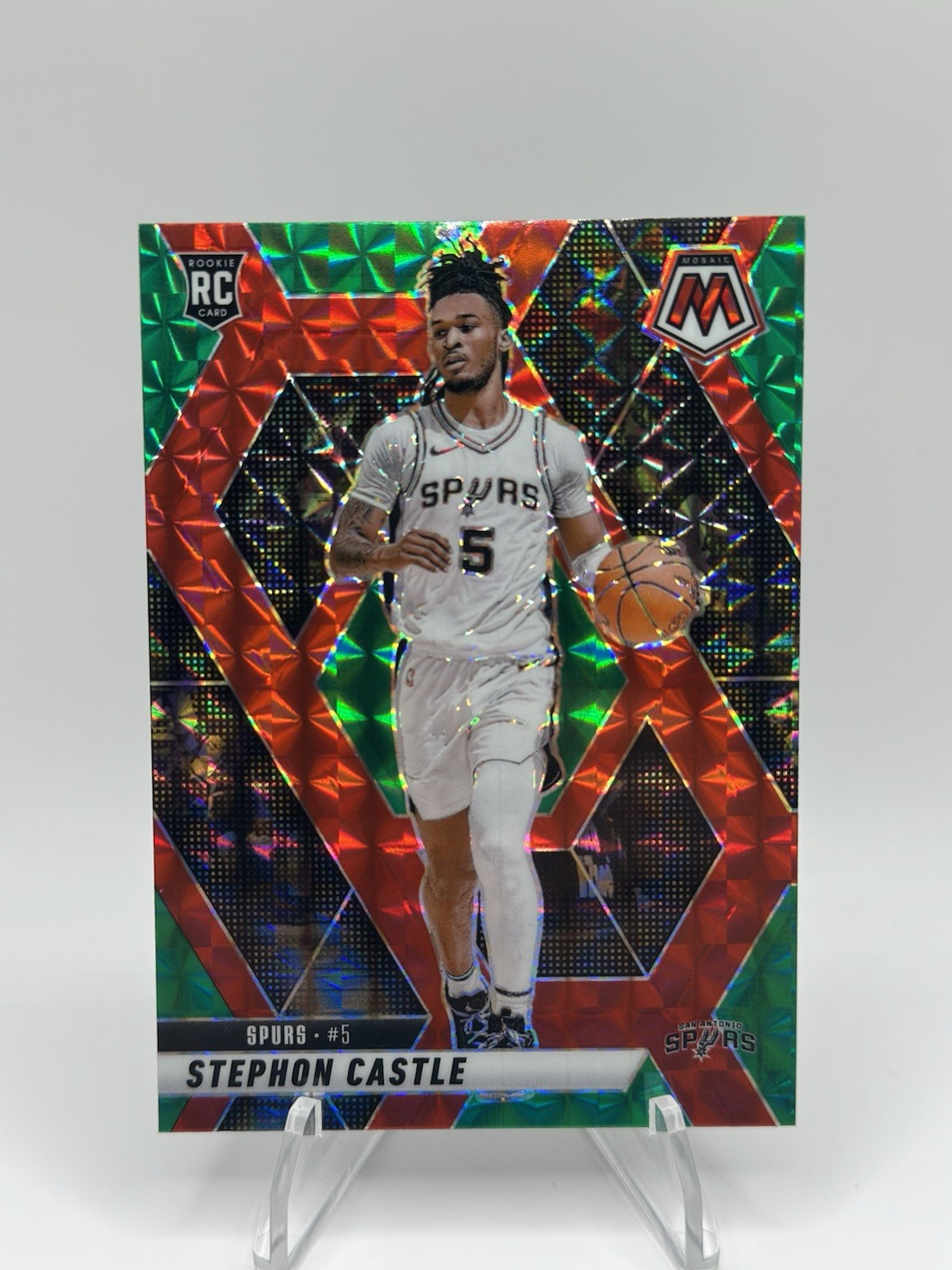 2024-25 Panini Mosaic Choice Stephon Castle #236 RC Red And Green Prizm