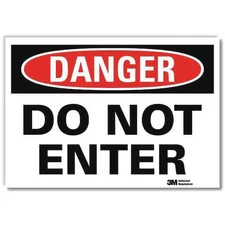 Lyle U1-1032-Rd_14X10 Danger Sign, 10 In H, 14 In W, Reflective Sheeting,
