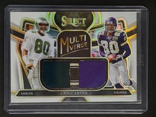 Cris Carter 2023 Panini Select Multiverse Dual Relics White Prizm 69/75 [3hk