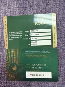 Rolex GMT-Master 116710;126720 Certificate Guarantee Warranty.2 For $498❗️