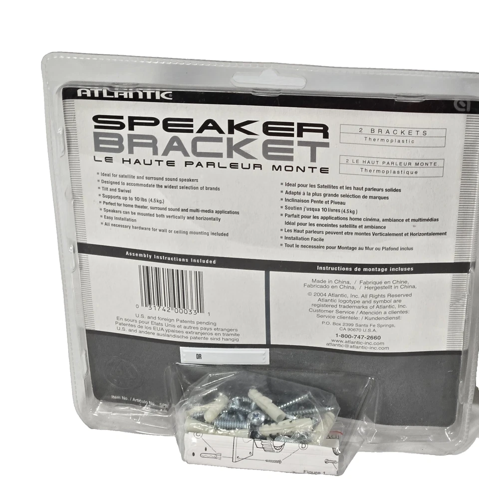 Atlantic Speaker Bracket SPB08 Set of 2 MountsBlacks Satelite and Suround Sound - Image 2 of 4