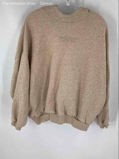Essentials Fear Of God Mens Beige Long Sleeve Pullover Hoodie Size Medium