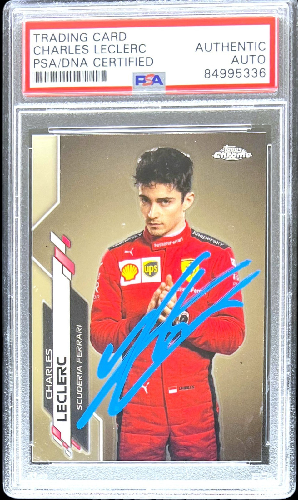 Charles Leclerc Signed F1 2020 Topps Chrome Card Formula 1 Rookie Auto #4 RC PSA