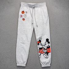 Disney Mickey  Friends Pants Youth Large Gray Heather Sweatpants Mickey Minnie