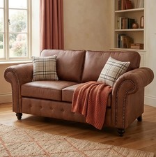 New Oakland 3+2 Seater Suede Nubuck Tan Brown -LSW Sofas
