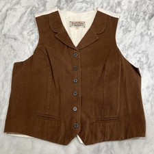 Vintage Wah Maker Vest Women Large 6 Button Pockets Cotton Western Coaplay USA