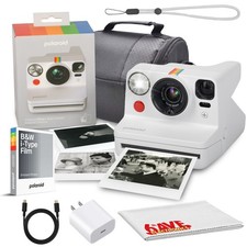 Polaroid Now Gen 3 White Instant Camera 8 B W Film Bag Bundle