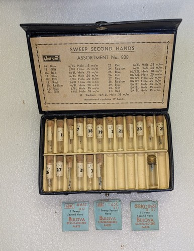 QUICKFIT SWEEP SECOND HANDS Assortment #838 + 3 Bulova 65C Sweep Second Hands