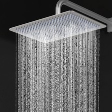 KES 12" Rainfall Shower Head Rectangular High-Pressure Showerhead Replacement
