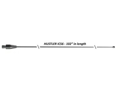 Hustler IC56 102'' Stainless Steel CB Antenna Whip 500W 3/8x24 10/11 Meter