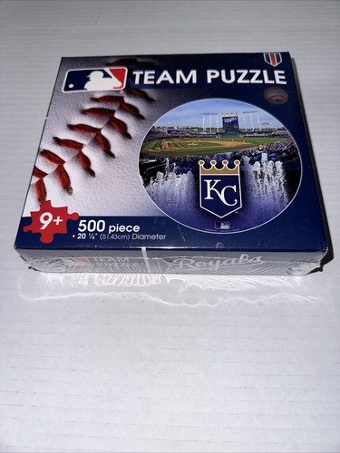 KC Royals Team Puzzle 500 Pieces Round 20 1/4" New In Box Sealed - Picture 2 of 8