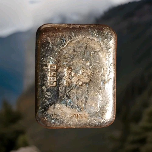 87 Grams Hand Poured .999 Silver Bullion Bar With Nice cooling lines