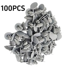 For Car 100Pcs 9mm Hole Plastic Push Rivets Car Bumper Clips Fasteners Grey