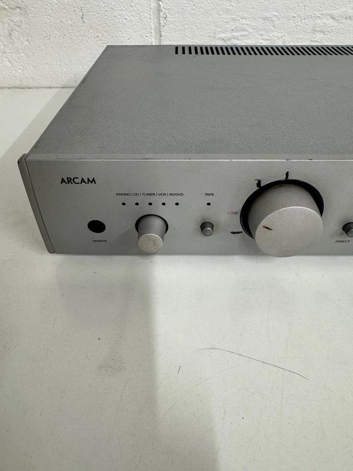 Arcam A65 Integrated Amplifier with PHONO Stage, Silver With Crackly Volume Knob - Image 2 of 4