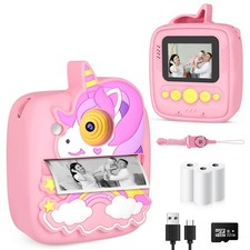 Kids Camera Instant Print, Christmas Birthday Gifts for Girls Age 3-8, 48MP 108