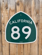 Authentic Reflective California Highway 89 Sign With Ca Print Stamp