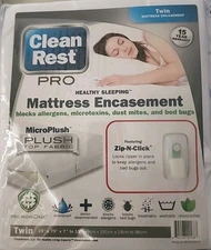  (TWIN Set) CLEAN REST PRO Zippered Mattress  & BOX SPRING Encasement 
