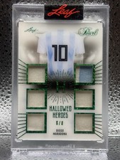 2022 Leaf Diego Maradona Game Used Jersey Relic 6/8 Hallowed Heroes HH-2