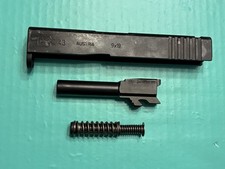 USED OEM GLOCK 43 COMPLETE SLIDE MINUS SIGHTS BARREL RECOIL SPRING 9MM ROUGH 