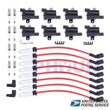 8sets Ignition Coil+Spark Plug+Wires Kit For Chevy Silverado 1500 2500 GMC UF262