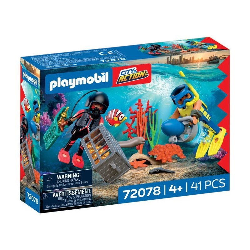 Playmobil 72078 Policiers plongeurs et trésor jouet figurines de police